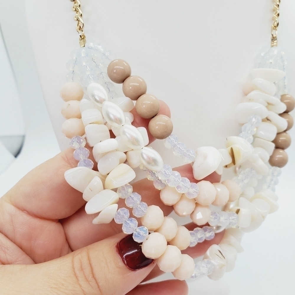 Romeo & Juliet couture Fashion necklace stones gold chain‎ Beach Vacation Summer - Picture 7 of 11